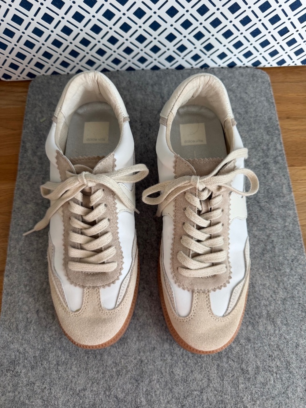 Dolce Vita Women's Notice Sneakers in Cream and White